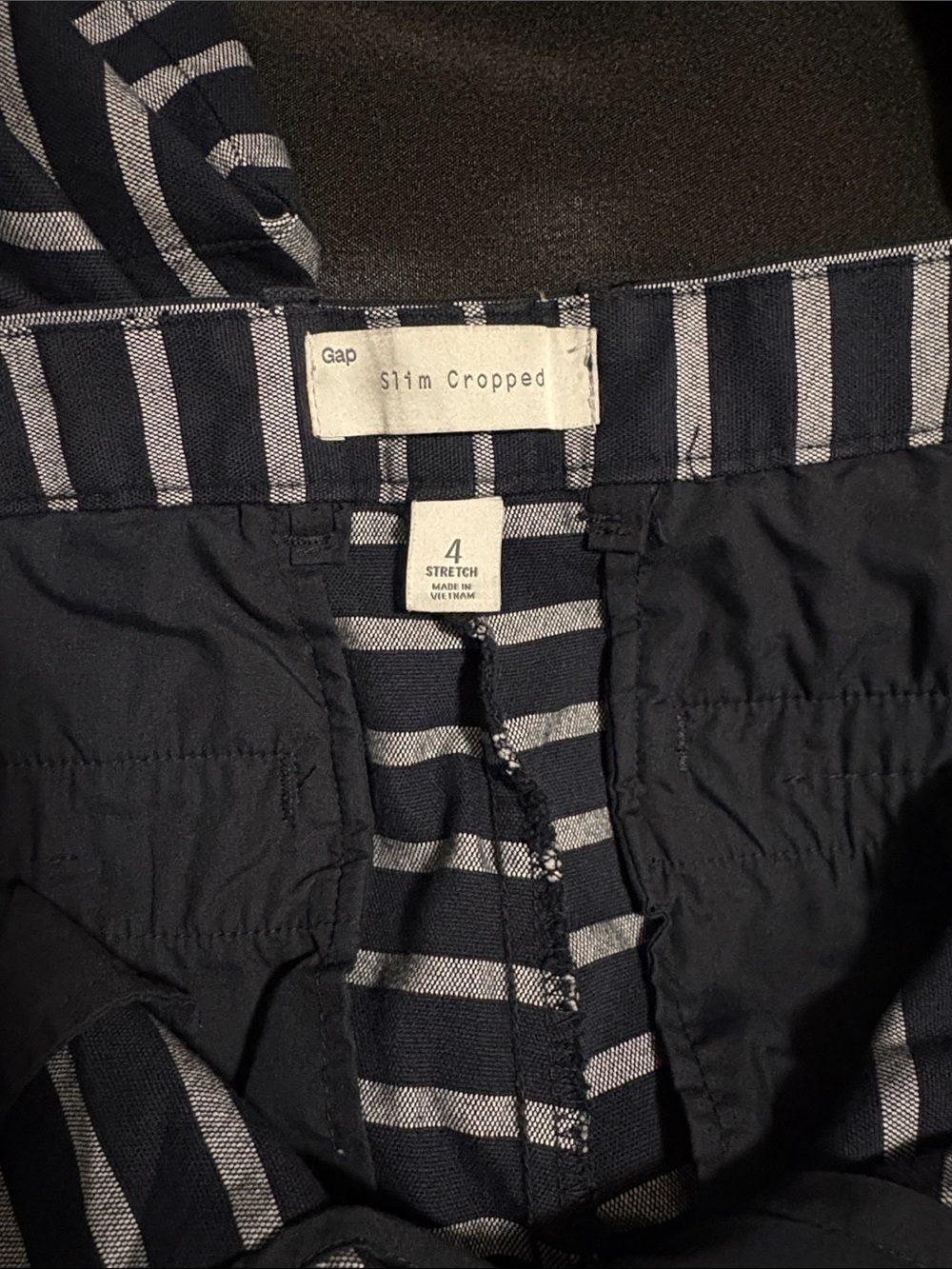 GAP Slim Cropped Striped Pants - Navy & White